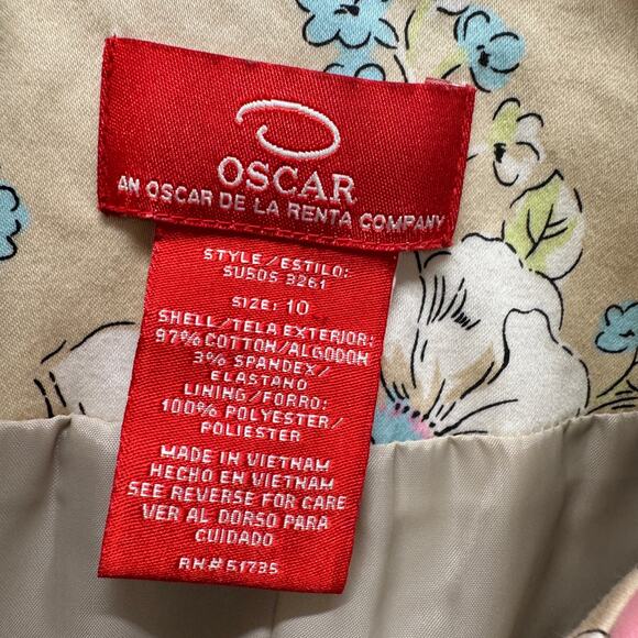 Oscar de la Renta Jacket Womens 10 Floral Button Up Lined + Pockets Vintage - Picture 2 of 9